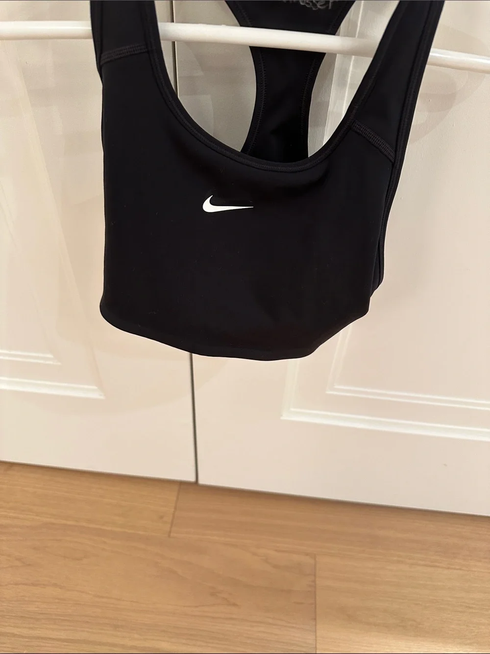 Nike Black Sports Bra with White Swoosh Logo